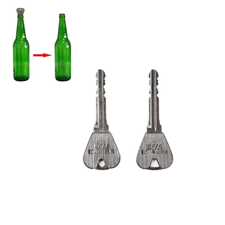 Deformable metal magic keys for bottle trick, silver-gray, 2 pieces