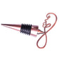 Metal wine stopper with red heart-shaped wire charm