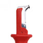 Red cable insulation stripping pliers with exposed metal blade and mounting holes