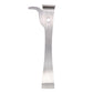 Stainless steel honey scraper knife with curved thumb rest and pointed end