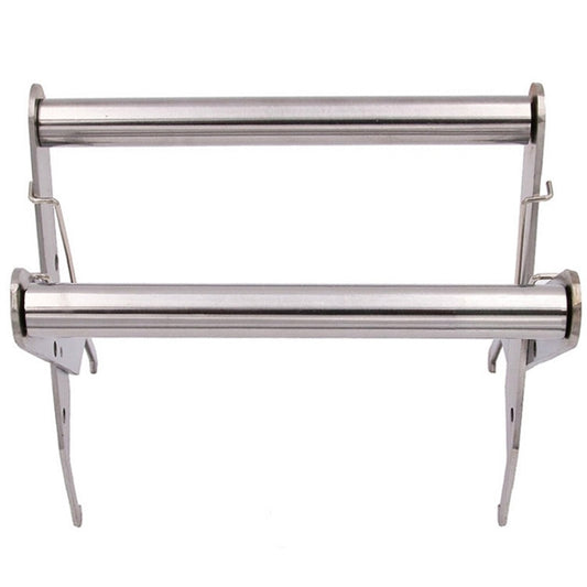 Stainless steel nest frame clip with two parallel tubes and four hanging prongs