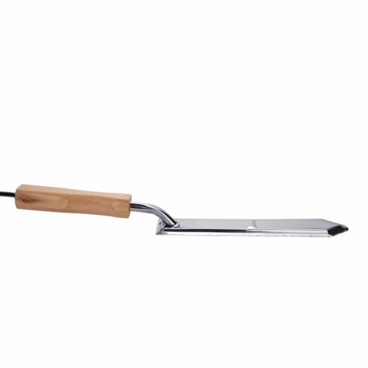 Electric honeycomb cutting tool with wooden handle and flat metal heating blade