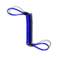 Blue coiled spring cable alarm disc lock with black end caps and two loop grips