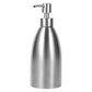 Stainless steel soap dispenser bottle with pump head and curved outlet spout