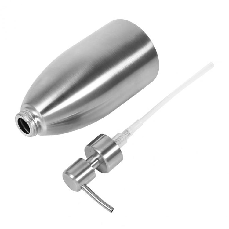 Stainless steel soap dispenser bottle with pump valve and suction tube