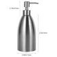 Stainless steel soap dispenser with pump top and smooth rounded bottle body