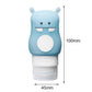 Blue hippo travel lotion dispenser bottle with pump and transparent refill container