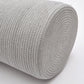 Light gray fabric storage basket with ridged weave and rounded square base