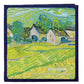Self-adhesive photo album cover with countryside house and green fields painting
