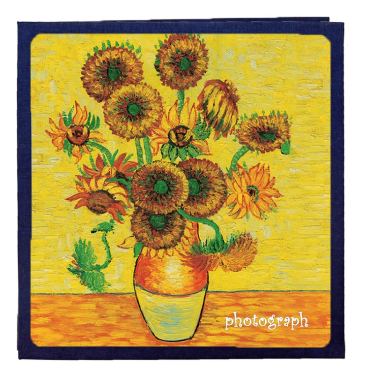 Self-adhesive photo album cover with sunflower bouquet in a vase painting
