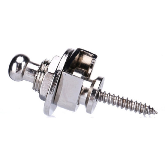 Silver metal guitar strap buckle lock with anti-off screw and washer