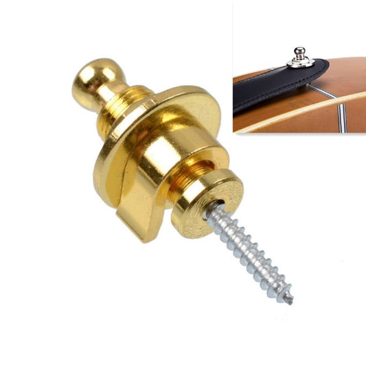 Gold metal guitar strap buckle lock with anti-off screw and washer