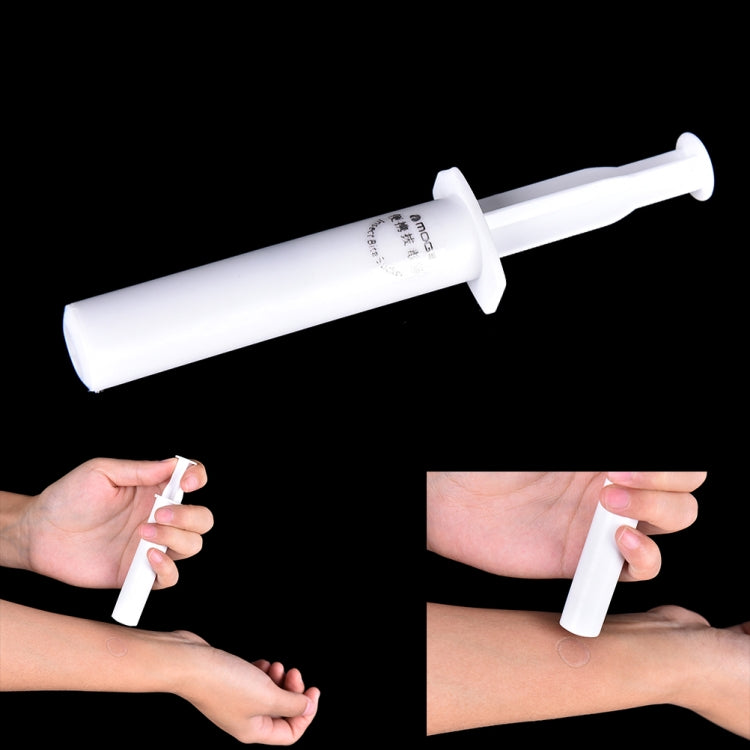 White venom extractor suction syringe with flange handle, emergency kit tool