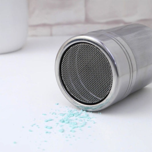 Stainless steel cocoa powder tank with fine mesh dispensing screen