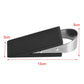 Door anti-theft pad size view: black ridged insert with silver metal strap