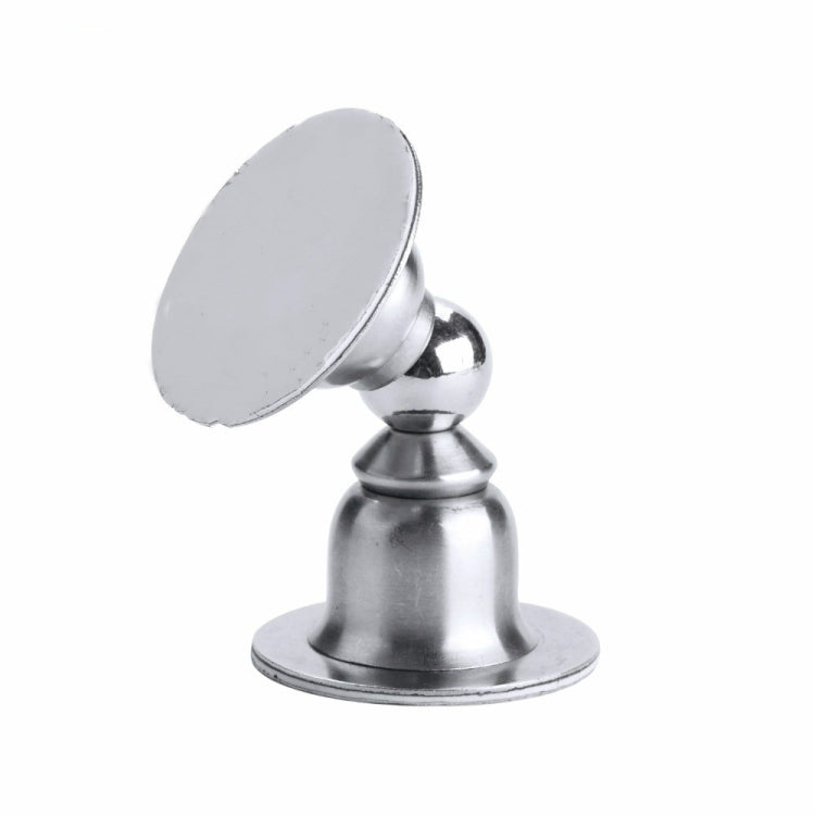 Stainless steel magnetic door stop with tilted ball bumper and round mounting base