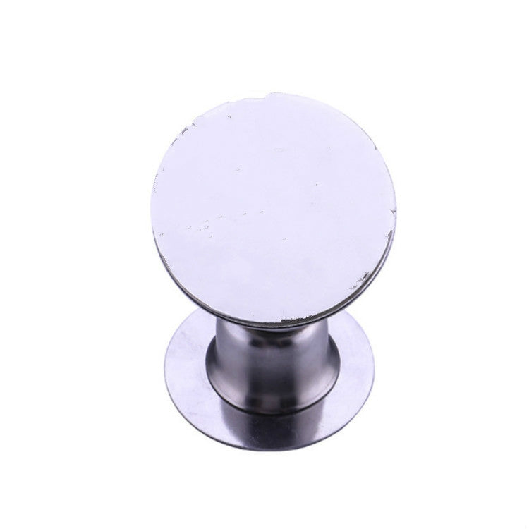 Stainless steel magnetic door stop with large round face plate and wide mounting base