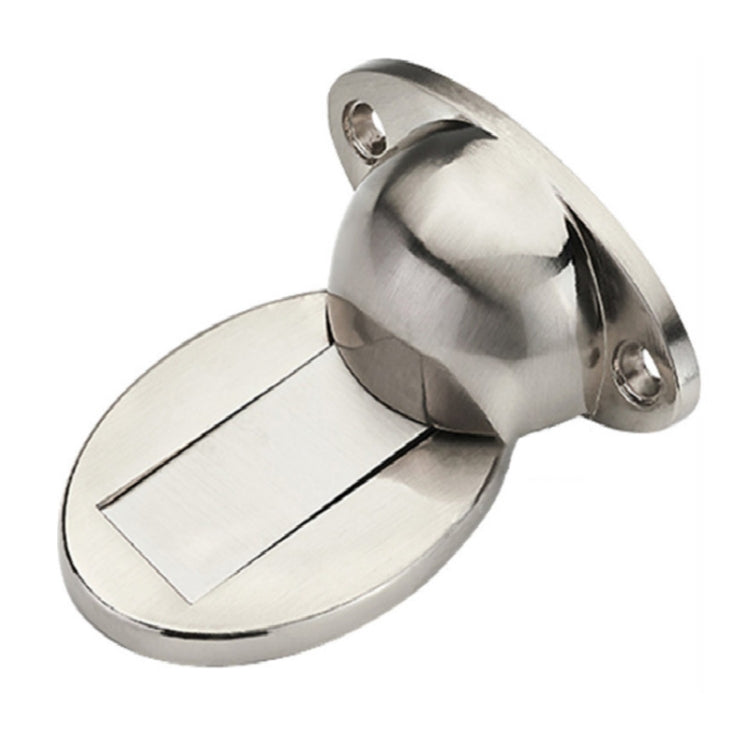 Stainless steel door suction holder with oval cup and brushed latch plate