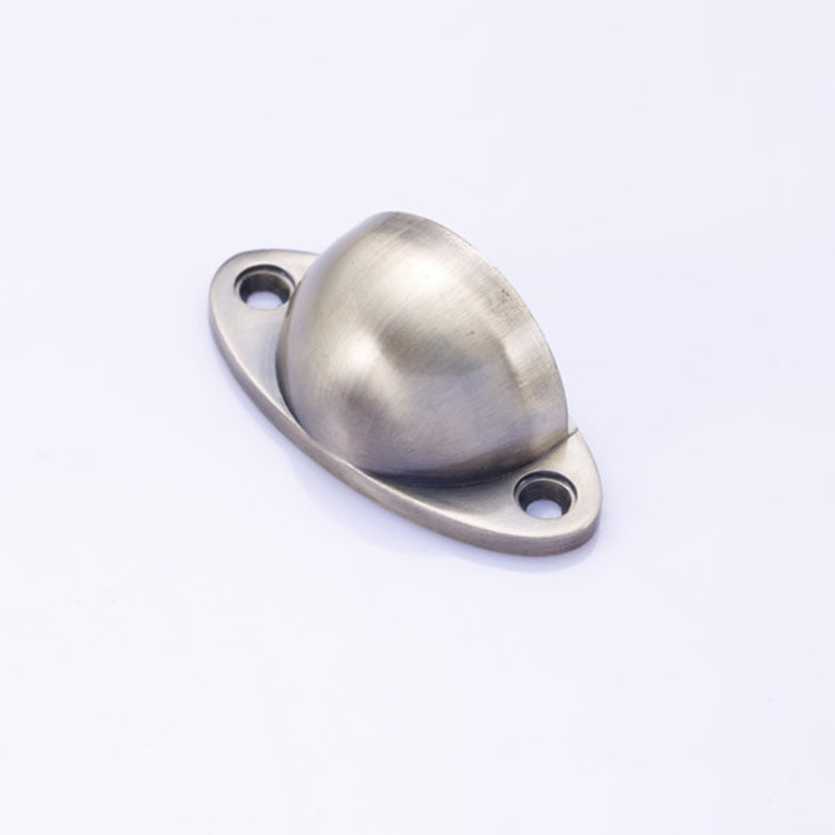 Stainless steel door suction holder with rounded oval cup and mounting flange