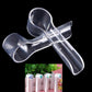 Clear protective cover clips with open ends and insert channels for toothbrush heads