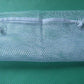 Blue mesh organizer pocket with suction cup detail, close-up view.