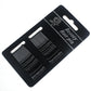 3-piece hair clip set with black and silver-tone comb teeth on display card