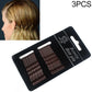 3-piece hair clip set with silver and rose-gold comb teeth on display card