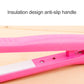 Mini hair straightener with pink anti-slip handle and ceramic heating plates