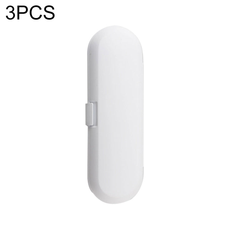 White oval toothbrush travel storage case with side latch