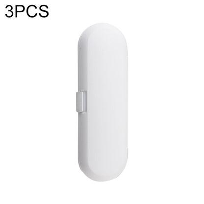 White oval toothbrush travel storage case with side latch