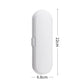White toothbrush travel storage case with side latch, 6.8 cm x 12.2 cm