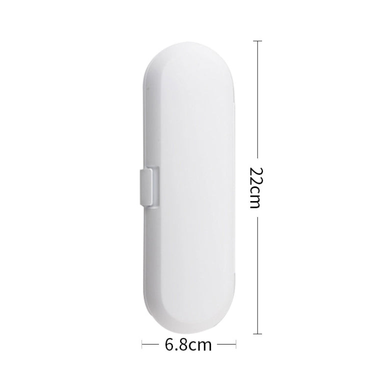 White toothbrush travel storage case with side latch, 6.8 cm x 12.2 cm