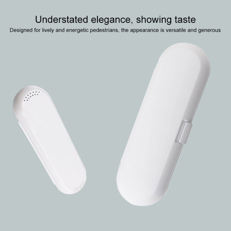 White oval toothbrush travel storage case with side latch, smooth shell