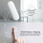 White toothbrush travel storage case with side latch, angled view