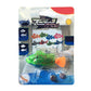 Blister package of electric fish shower toy set with multiple colorful fish
