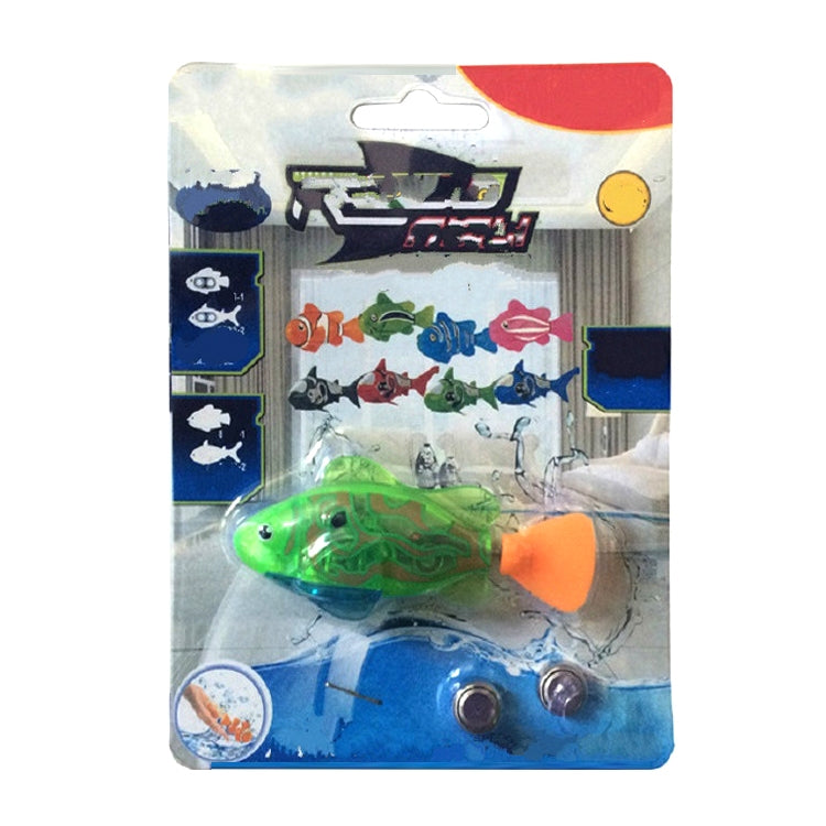 Blister package of electric fish shower toy set with multiple colorful fish