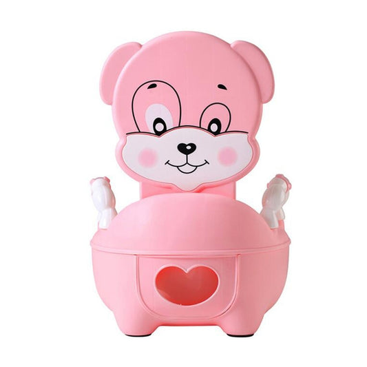 Pink cartoon baby potty training seat with dog face and heart front opening