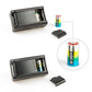 Retractable bark stop collar control unit shown with internal battery compartment parts
