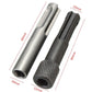 Pair of SDS conversion posts with hex shank openings and knurled grips, silver and black