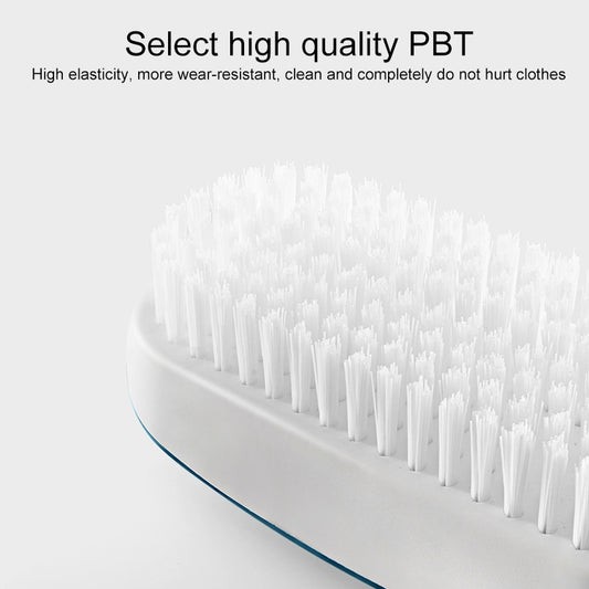 White shoe brush with dense soft bristles for gentle surface cleaning