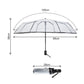 Clear transparent umbrella with size measurements: 105cm wide, 58cm tall