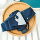 Mini folding umbrella, navy blue with white bear motif, compact pocket-folded cover