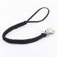 3-pack baby pacifier chain with black woven strap and metal clip