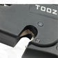 Close-up of black wire stripper jaw and metal cutting edge on TOOZO pliers