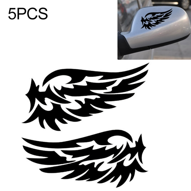 Set of angel wing car stickers, black wing decals for mirror or body