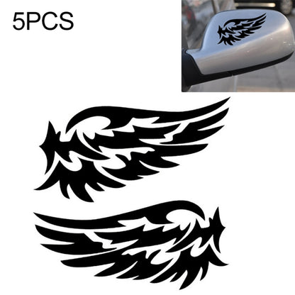 Set of angel wing car stickers, black wing decals for mirror or body