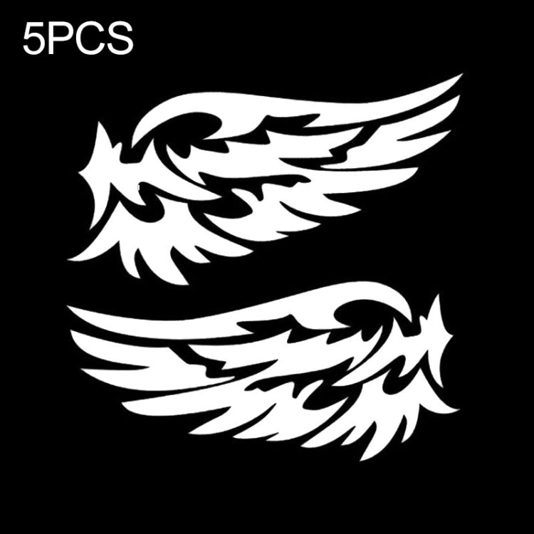 Angel wing car sticker set with two black reflective-style decals