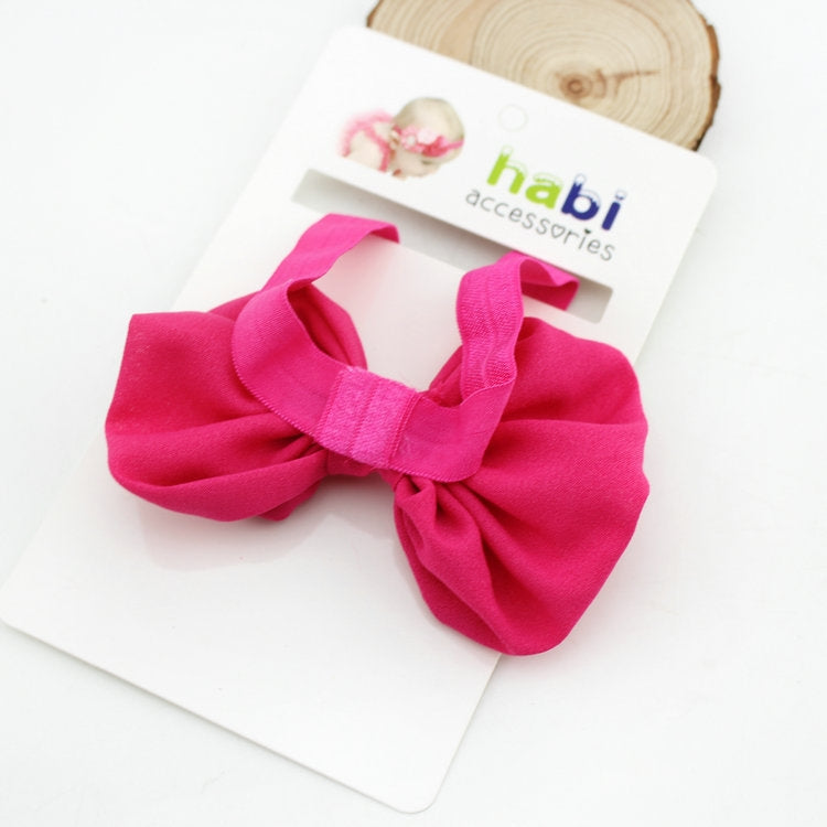 2-pack baby chiffon bow headbands with fuchsia bow and matching elastic band