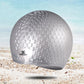 Gray silicone swimming cap, water-drop textured surface with front logo patch