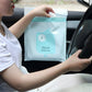 Aqua car garbage bag with cartoon bear face and 'Nice every day' label